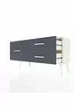 Commode Arges 3 tiroirs Pierre de lune/Pierre de lune/Anthracite