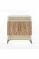 Commode Arges 3 étagères 2 portes Pierre de lune-Pin