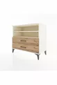 Commode Hyperion 2 étagères 2 tiroirs Pierre de lune-Pin