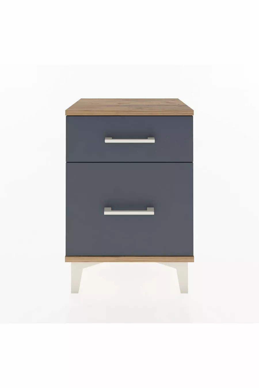 Table de chevet Arges à 2 tiroirs Pin-Anthracite