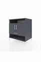Commode Kronos avec 3 étagères, 1 tiroir et 2 portes, Anthracite-Anthracite