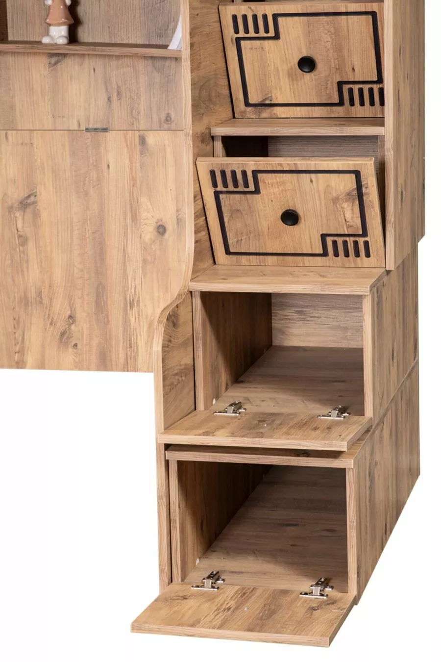 Lits superposés, Lit superposé naturel avec bureau et 2 matelas confort