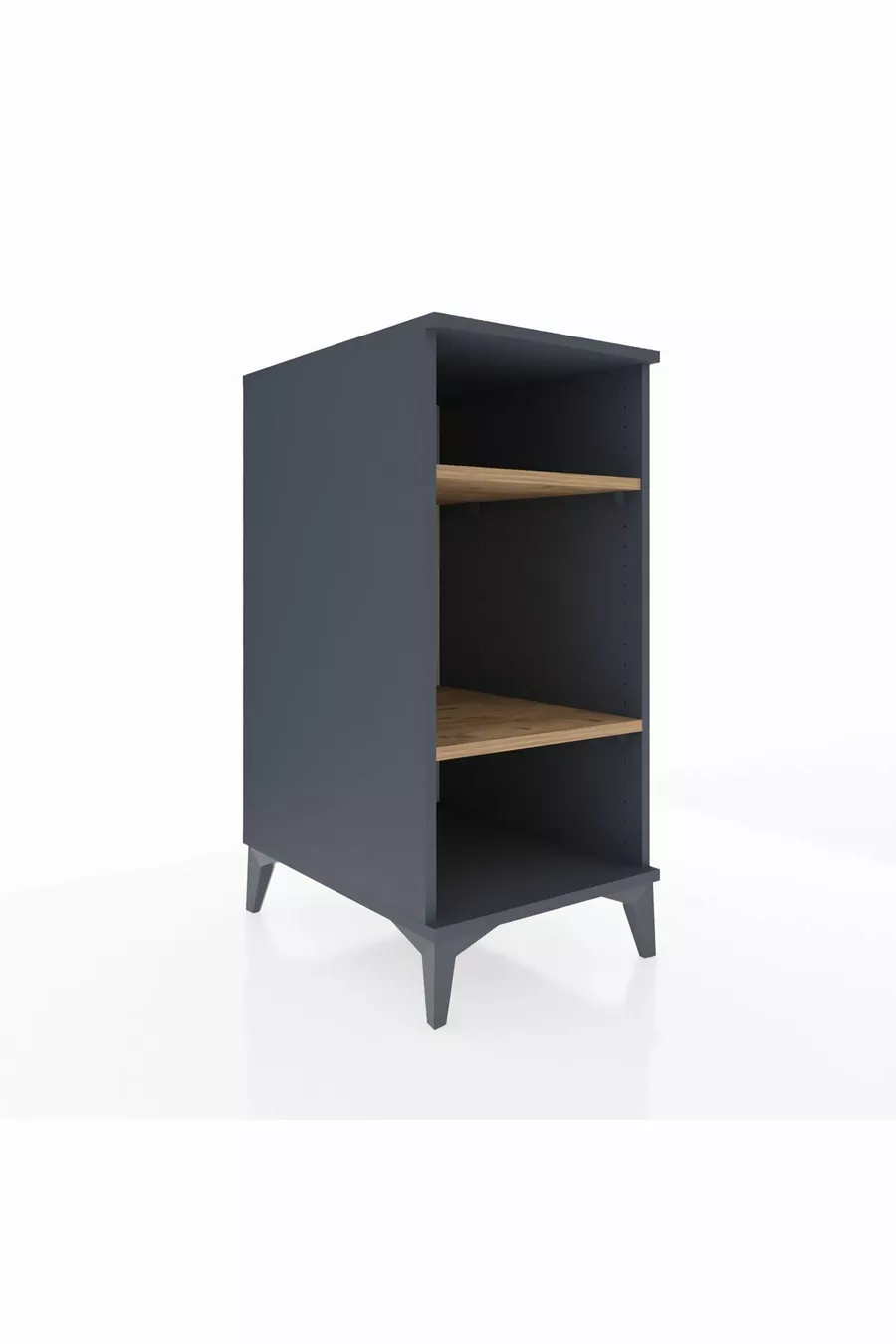 Chevet Kronos 2 étagères Anthracite-Bois de pin