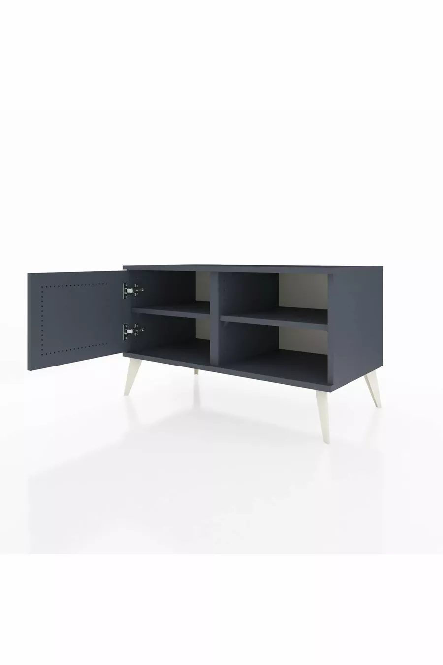 Commode Hyperion 2 étagères avec porte unique Anthracite-Anthracite