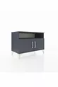 Commode Hyperion 2 étagères 2 portes Anthracite-Anthracite