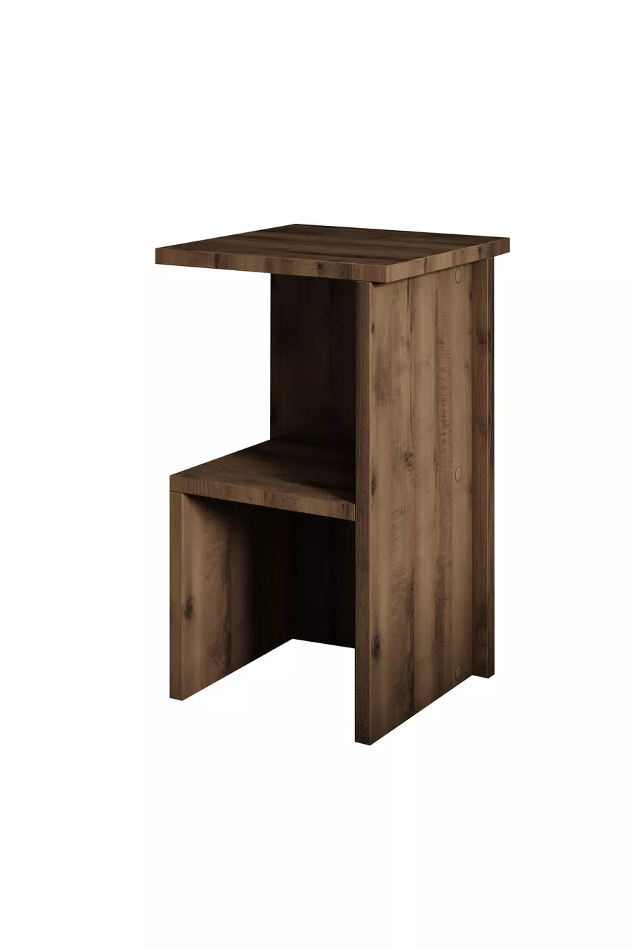 Table de chevet et table d'appoint polyvalente Roisin Modern Noyer Antique