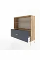 Commode Arges 2 étagères 1 tiroir Pin-Anthracite