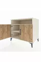Commode Kronos 2 étagères 2 portes Pierre de Lune-Pin