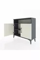 Commode Arges 2 étagères 2 portes Anthracite-Pierre de lune