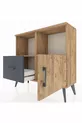 Commode Arges avec 2 étagères, 1 tiroir et 1 porte, Pin-Pin/Anthracite