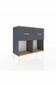 Commode Arges 2 tiroirs Anthracite-Cèdre/Anthracite