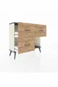 Commode Arges 3 tiroirs Pierre d'Agate-Anthracite/Pin