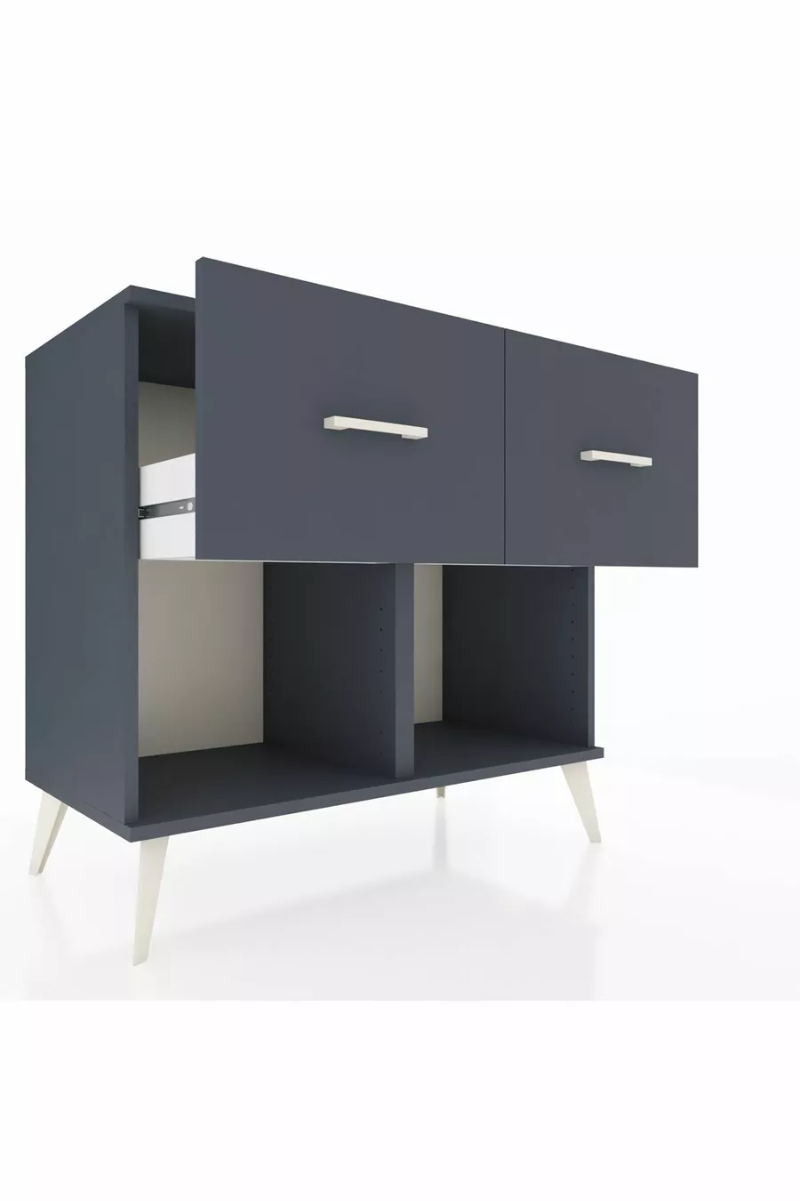 Commode Hyperion 2 tiroirs Anthracite-Anthracite