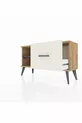 Commode Arges avec une étagère et un tiroir en pin-ardoise/gris clair