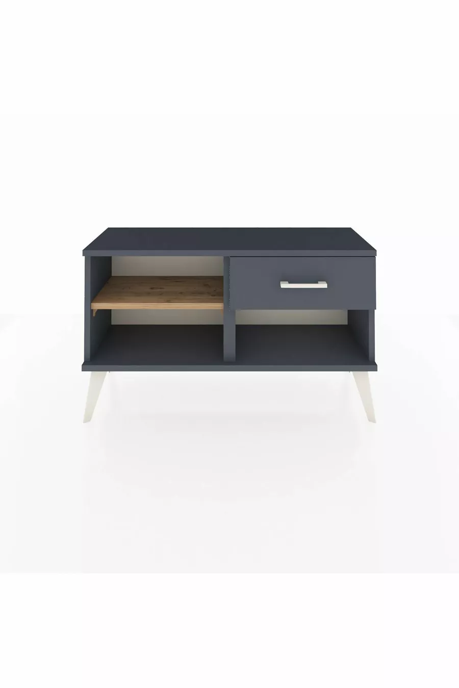 Commode Arges à une étagère et un tiroir Anthracite-Pin/Anthracite