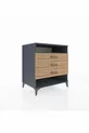 Commode Kronos à une étagère et 3 tiroirs Anthracite-Bois de pin