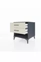 Table de chevet Kronos à 2 tiroirs Anthracite-Pierre de lune