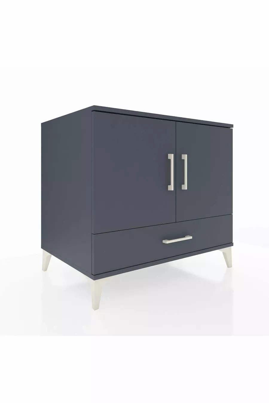 Commode Kronos avec 2 étagères, 1 tiroir et 2 portes, Anthracite-Anthracite