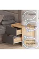Table de chevet Sadem 2 tiroirs Pin Atlantique/Anthracite avec grand espace de rangement Design moderne (, cm)