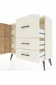 Commode Arges à une étagère, 3 tiroirs et 2 portes, Pierre de lune-Pin/Pierre de lune