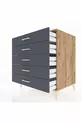 Commode Kronos à 5 tiroirs Pin-Anthracite