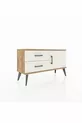 Commode Arges à une étagère, 2 tiroirs et une porte, pin et pierre de l'ay