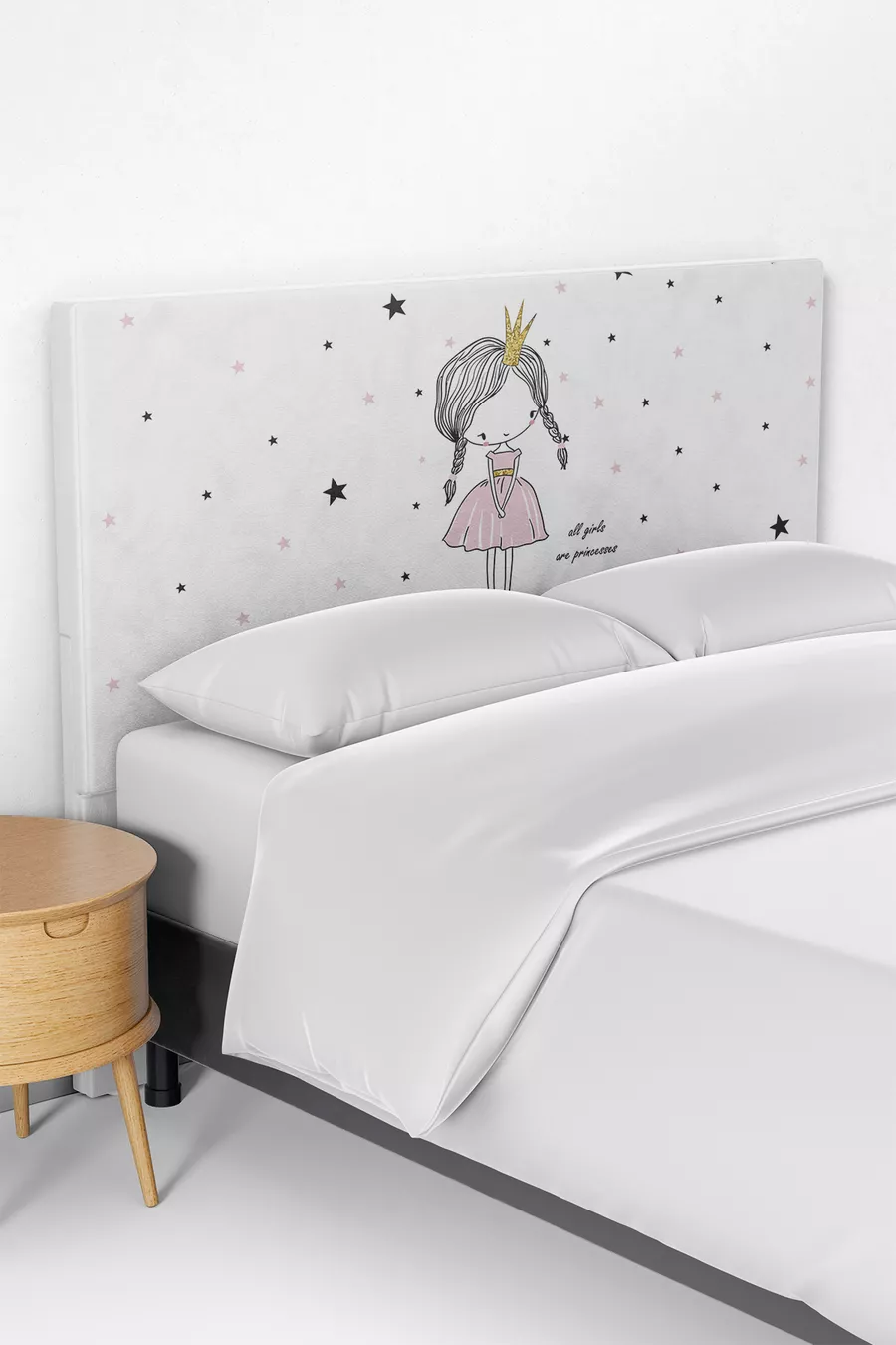 Housse de tête de lit et sommier pour chambre de fille princesse