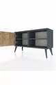 Commode Arges à 2 étagères avec une porte Anthracite-Pin/Anthracite