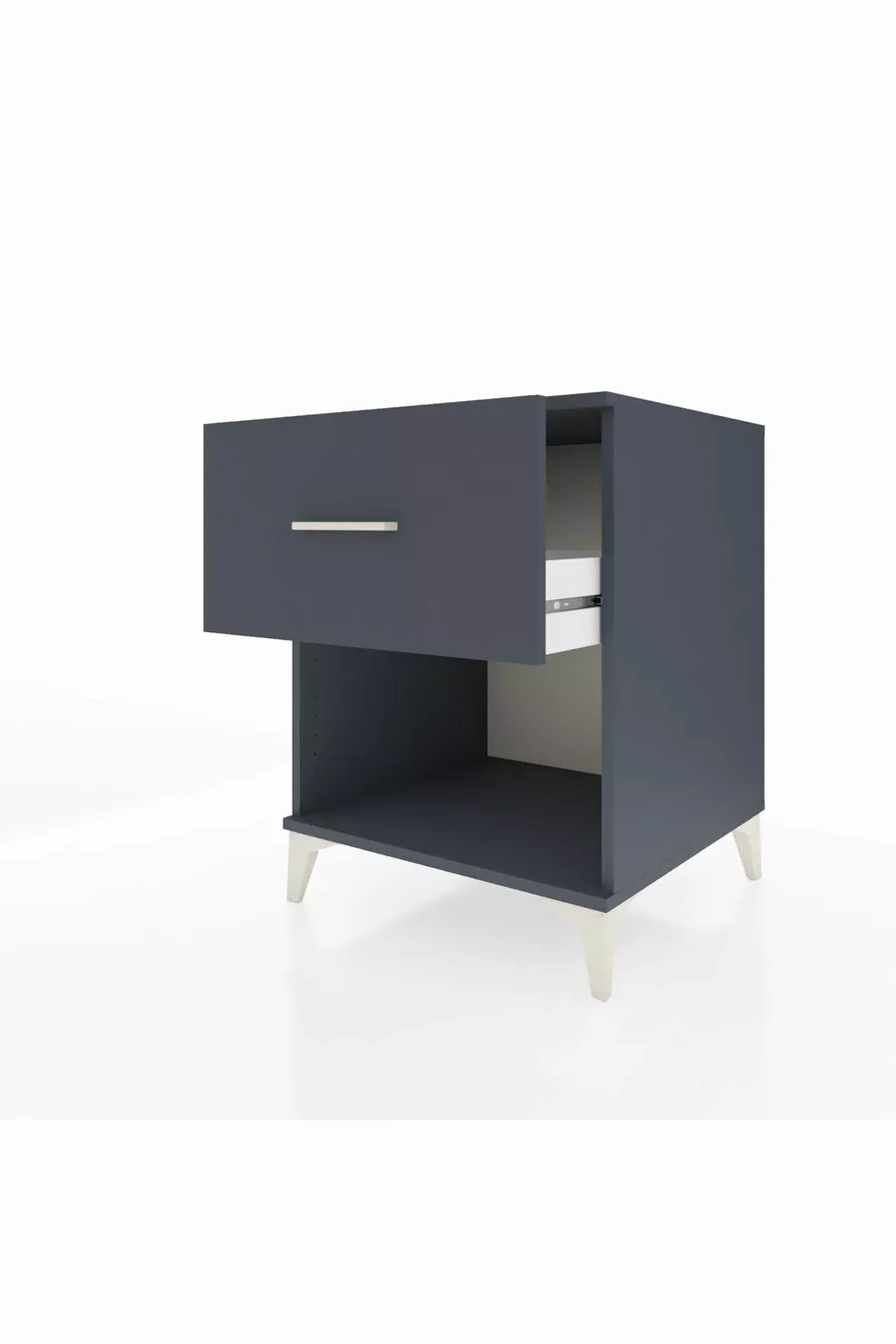 Chevet Kronos avec un tiroir unique Gris anthracite-Anthracite