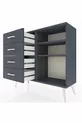 Commode Arges 2 étagères 4 tiroirs Anthracite-Anthracite