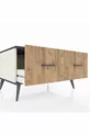 Commode Kronos 2 tiroirs Pierre de Lune-Anthracite/Pin
