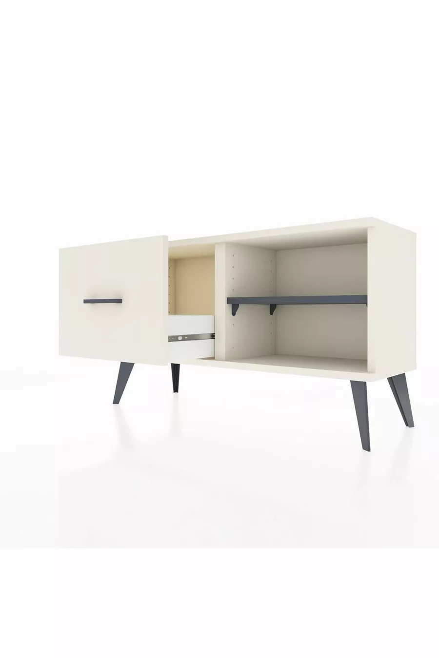 Commode Arges à une étagère et un tiroir, Ambre-Anthracite / Ambre