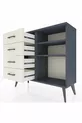 Commode Arges 2 étagères 4 tiroirs Anthracite-Anthracite/Pierre de lune