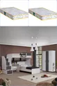 Lits superposés, lits superposés Aura avec lit, armoire à 3 portes + 2 matelas Comfort