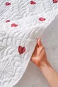 Ensemble de Micro-Sommeil Double Charmant Set de Couverture de Lit en 3 Pièces avec Cœurs