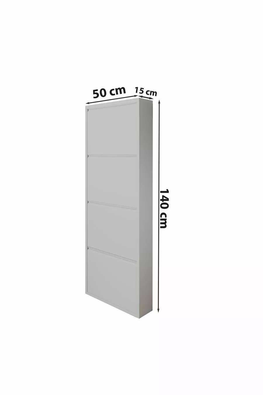 Porte-chaussures en métal à quatre compartiments blanc