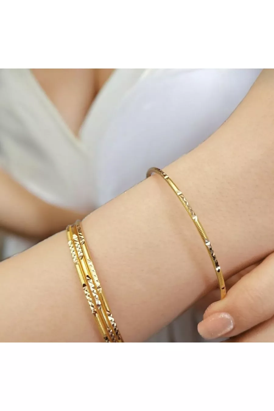 Bracelet Ajda en cristal à motif plaqué or  carats, prix pour 1 pièce