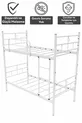 Lit superposé en métal blanc détachable Koza Ranza compatible avec matelas 