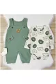 Grenouillère pour bébé garçon avec broderie d'ours, ensemble de 3 pièces – Body, grenouillère et chaussettes | Vêtements pour bébé de 3, 6, 9 mois