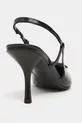 Chaussure pour femme à talon fin, bout pointu, ouvert à l'arrière, avec accessoires en cuir verni Nereid