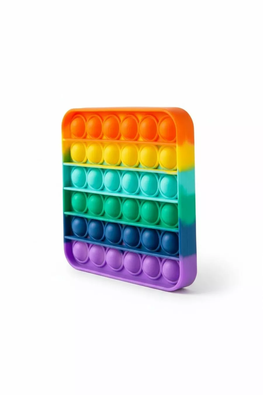 Popit Carré Arc-en-ciel Jouet Sensoriel Développement Mental Jeu Anti-Stress ,,5cm Pop It