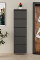 Meuble à chaussures en métal à 5 portes verrouillables Anthracite