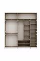 Armoire Elina à 5 portes avec penderie - Doré/Blanc