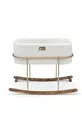 Berceau latéral pour bébé Anne, support doré, panier blanc