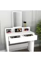 Coiffeuse moderne Luna avec miroir et tiroirs, blanche - Luna