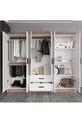Armoire Bianca à 6 portes et 2 tiroirs, grande armoire & penderie, pin Atlantique & blanc