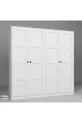 Armoire à vêtements Lucas 4 portes  étagères - Blanc mat
