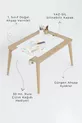 Table d'activités en bois avec chaises en bois, résistante à l'eau