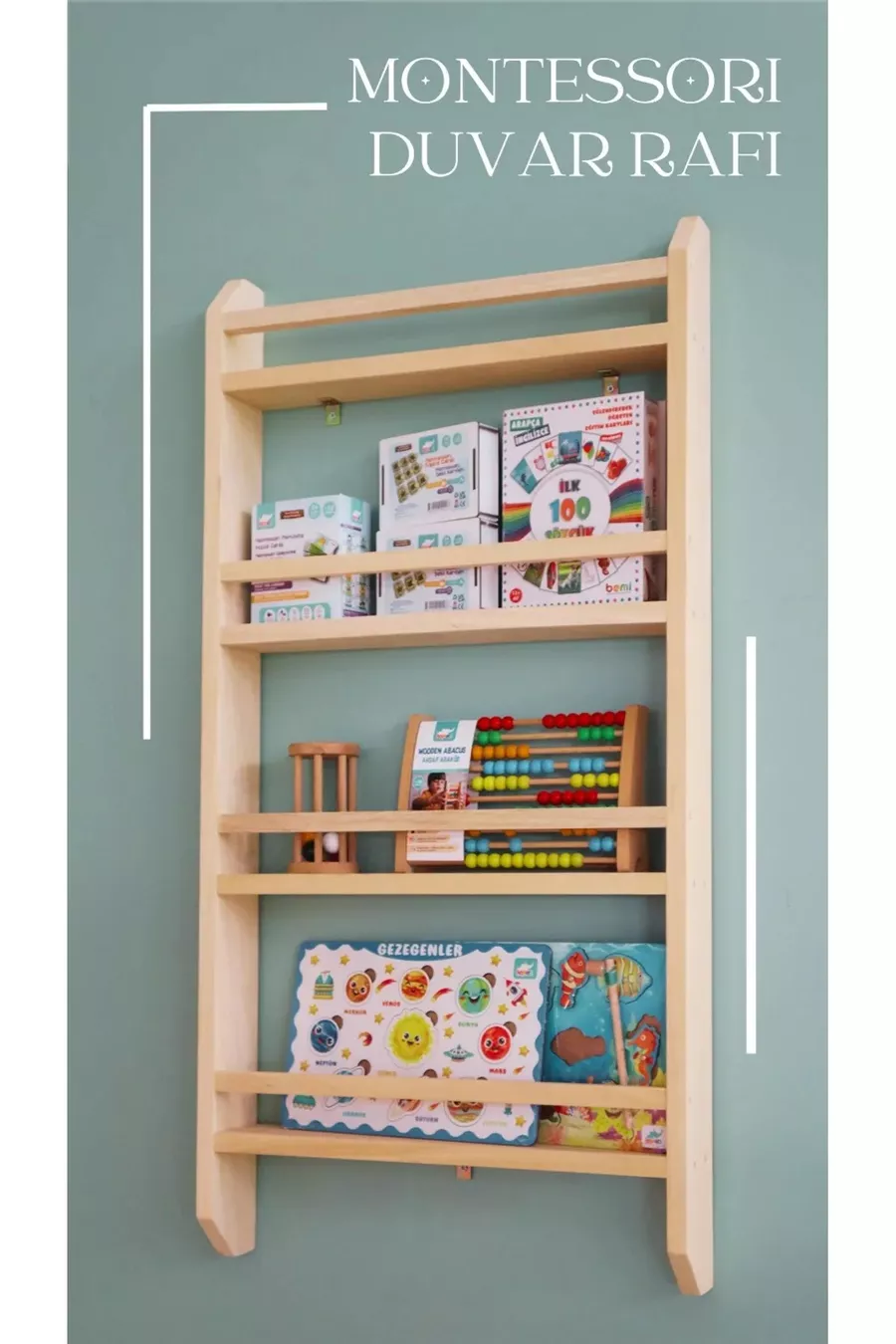 Bibliothèque Montessori Bibliothèque pour chambre d'enfant Montessori Bibliothèque en bois naturel Bibliothèque en bois x cm