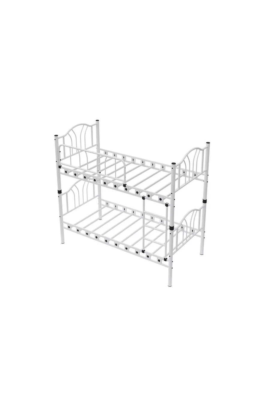 Lit Superposé et Lit Simple en Métal pour Enfants Bella Chambre d'Enfant Blanc